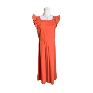 Vintage y2k Hussein Chalayan Orange Minimalist Avant Garde Cotton Dress M/L